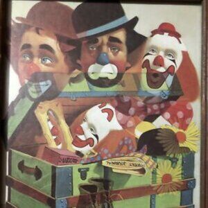 Chuck Oberstein  'The Trunk" 1978 Framed, Signed by world's Master Clown Artist